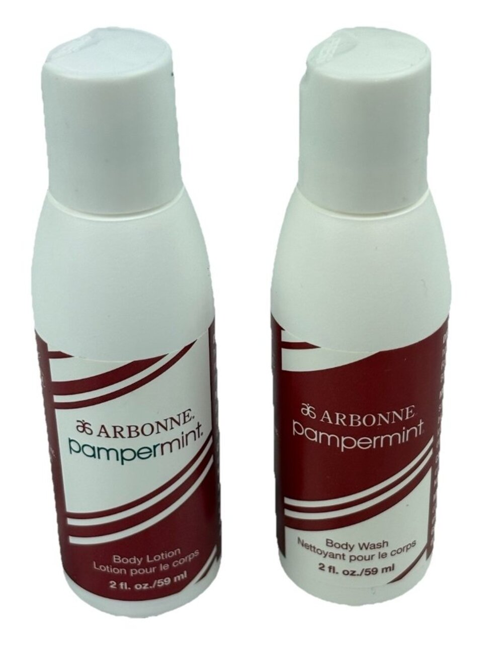 New Arbonne Pampermint Body Wash & Body Lotion 2 Oz. Travel Size